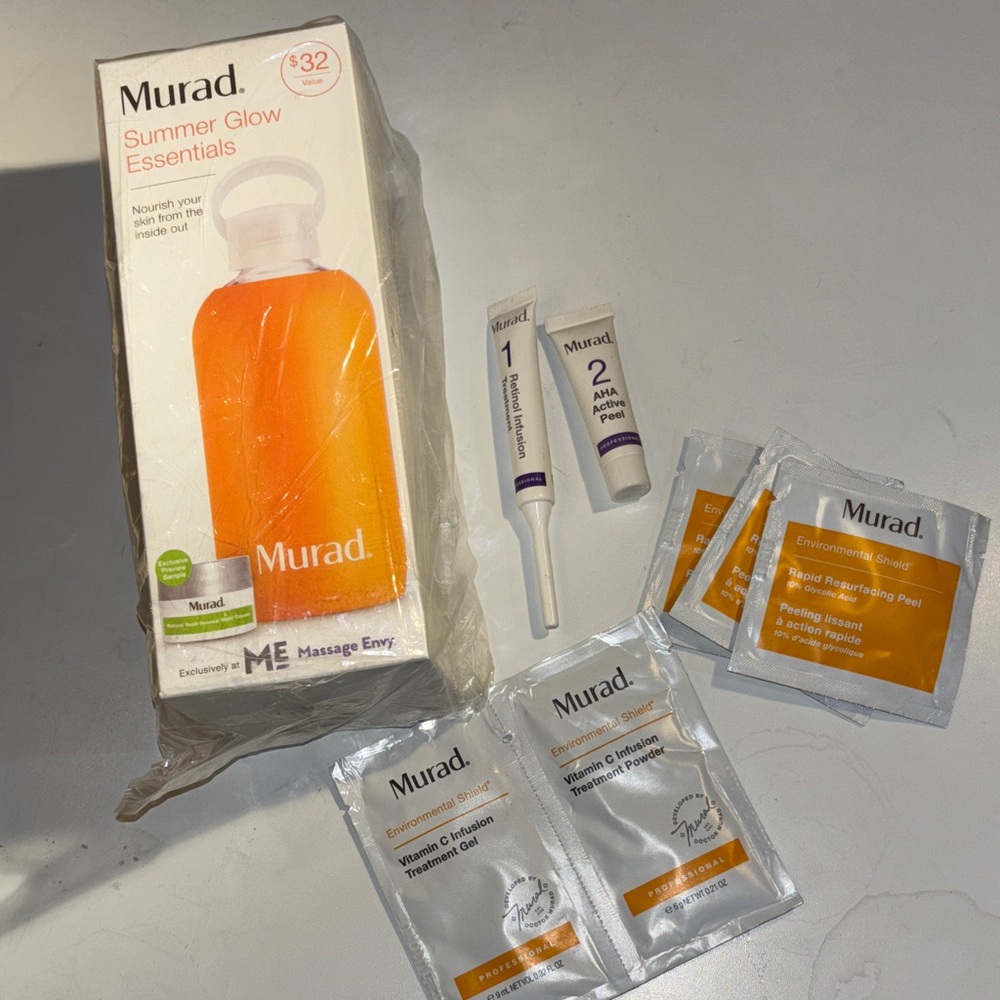 Murad Skincare Peels, glass water bottle skincare bundle NWT
